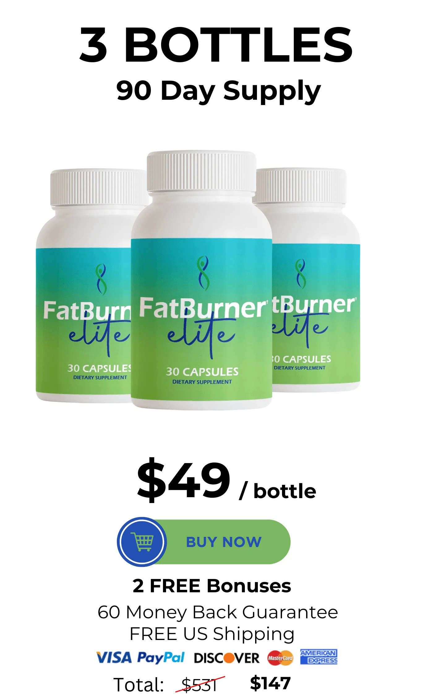 FatBurner Elite™ 3 bottles pricing